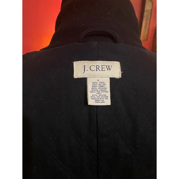 J Crew Dock Peacoat Black with Thinsulate 80% Wool 20% Nylon - Picture 5 of 8